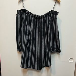 PERCH BY BLU PEPPER OFF THE SHOULDER BLACK TOP